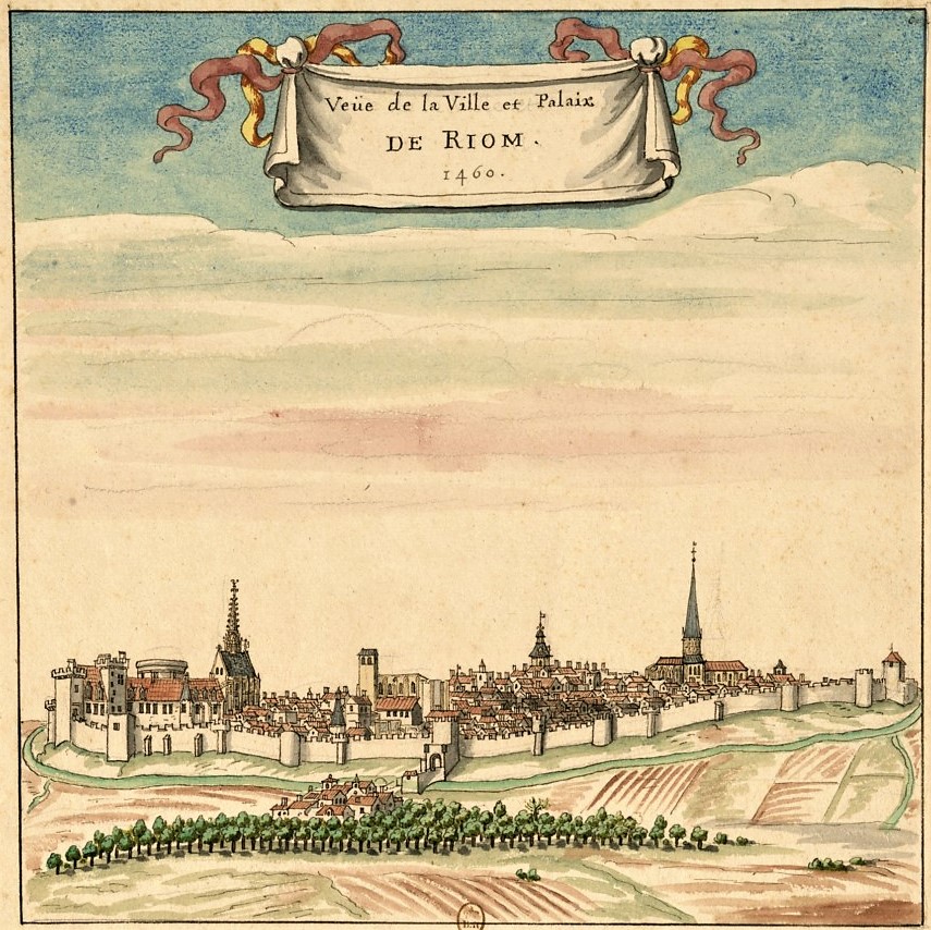 Vue de la Ville de Riom en 1460 -  Louis Boudan