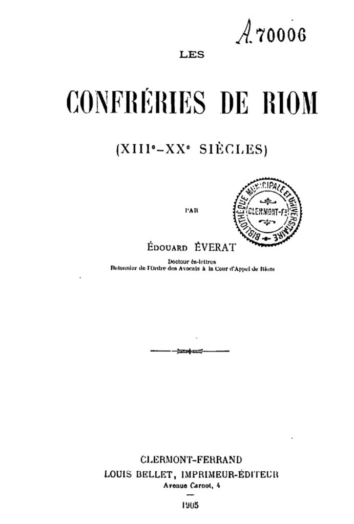 Confréries de Riom - BNF - Gallica